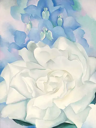 White Rose with Larkspur II Georgia O'Keeffe